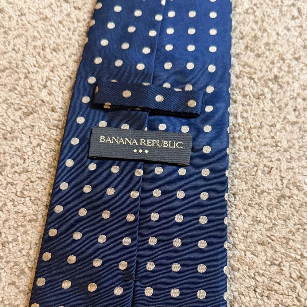 Banana Republic Navy Blue Polka Dot Tie